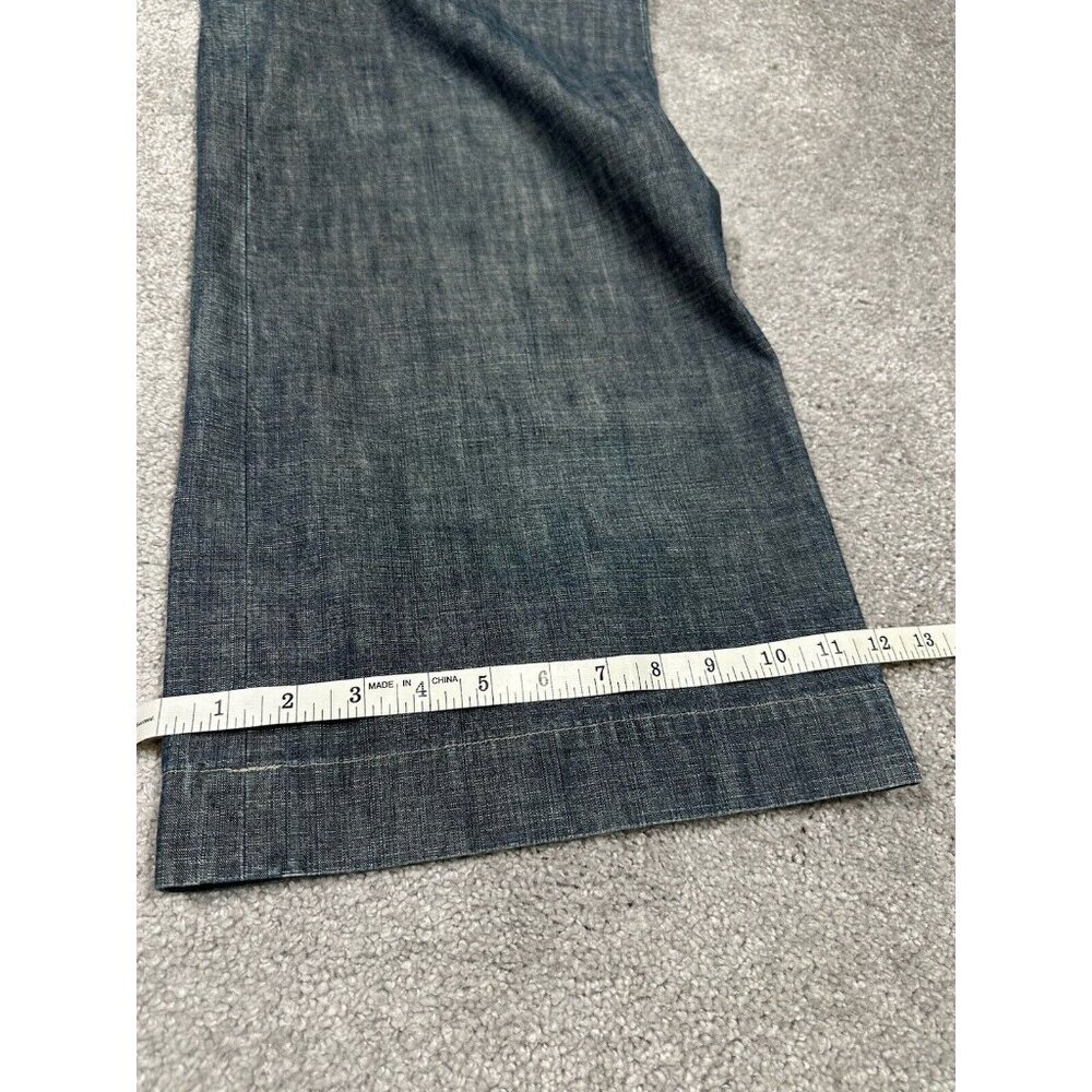 Vtg Iena Pants Womens 38 US Medium Blue Denim Wide Leg Cropped Sailor Na… - Picture 10 of 14